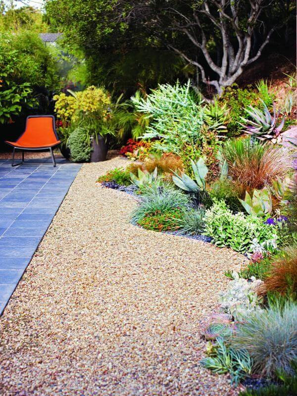 Define Beds with Light-Colored Gravel Paths