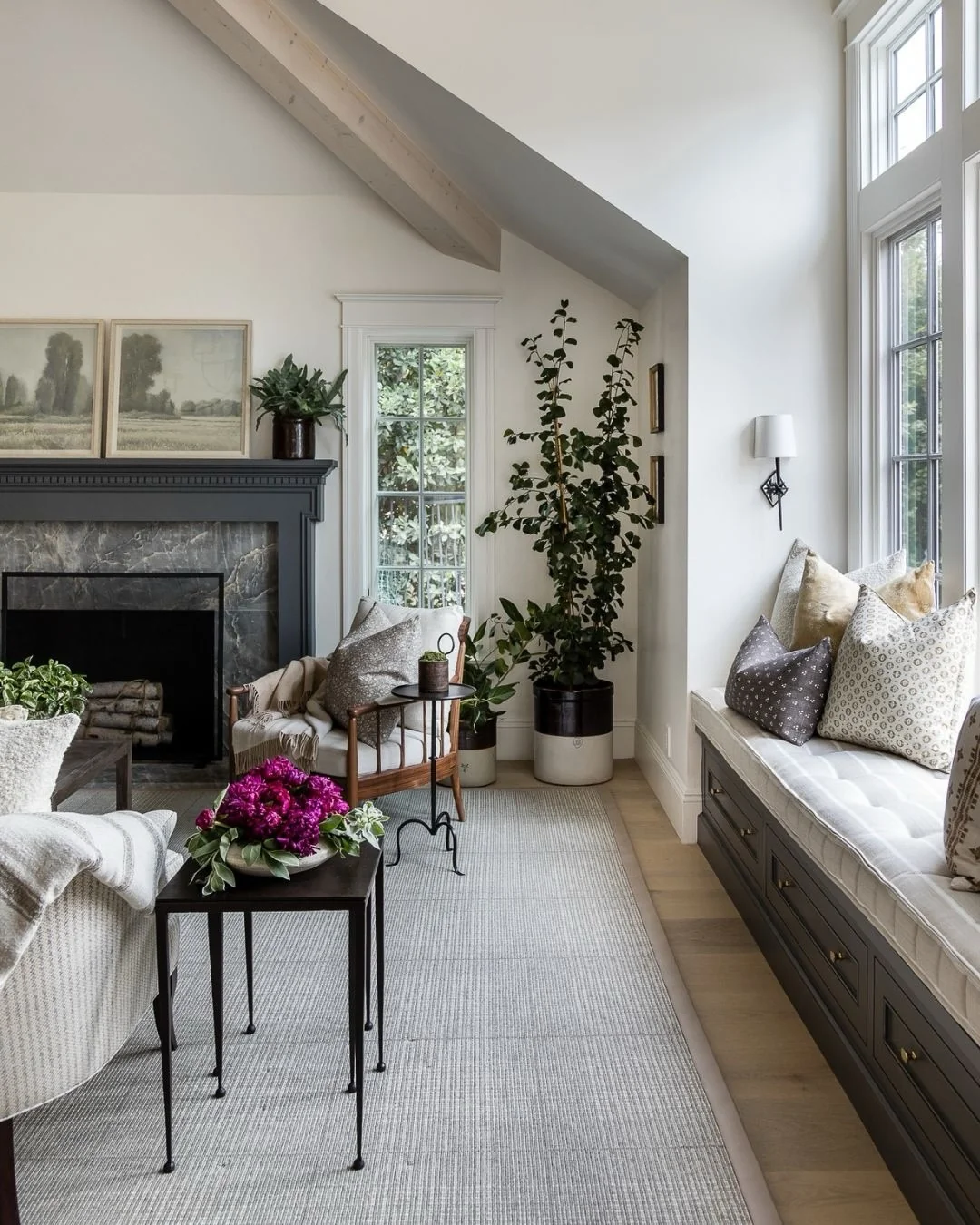 Guide the Eye with a Light Gray Runner on Wood Floors