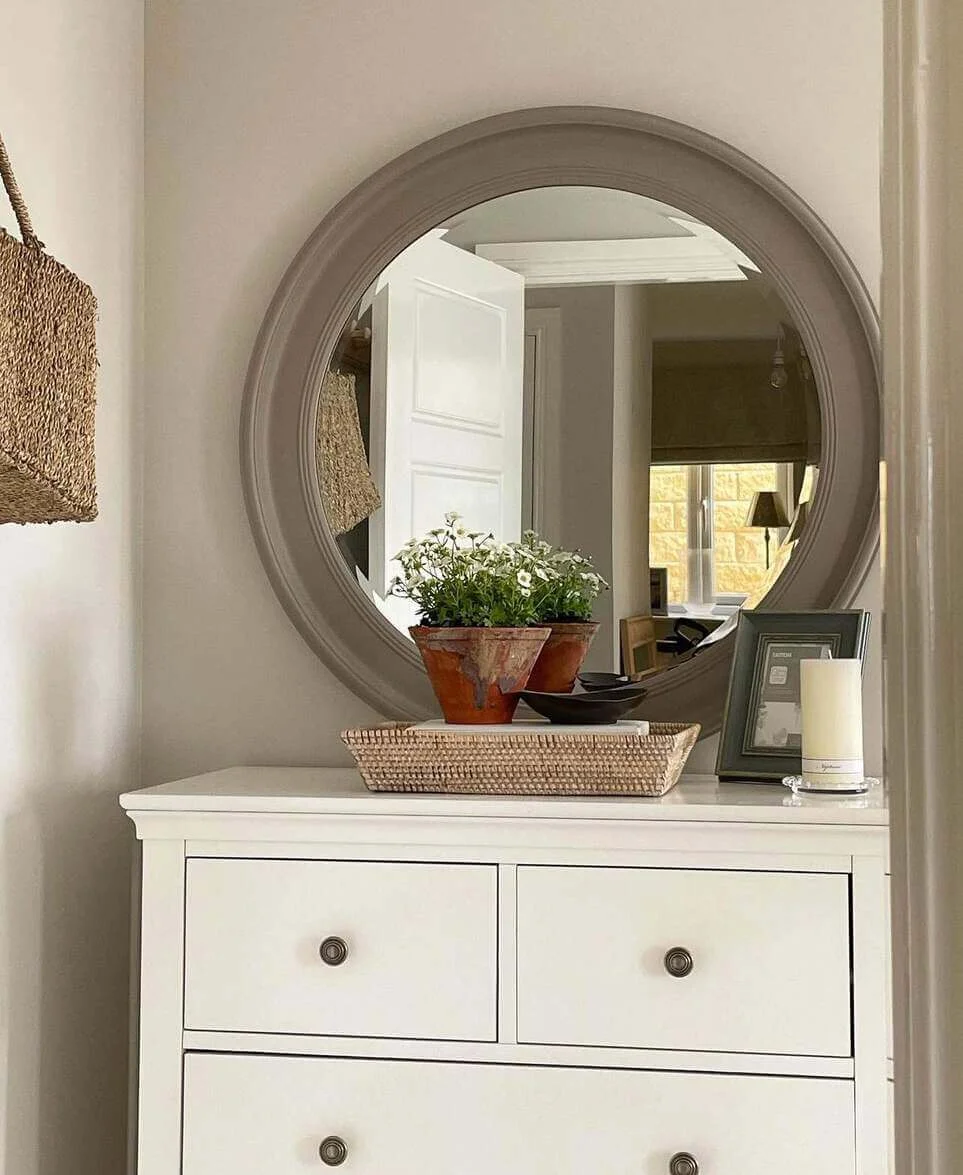 Round Mirror Frames Plants and Photos