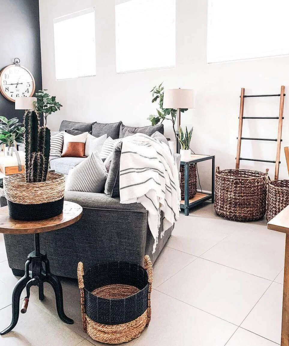 Two-Tone Woven Baskets Add Boho Texture and Storage