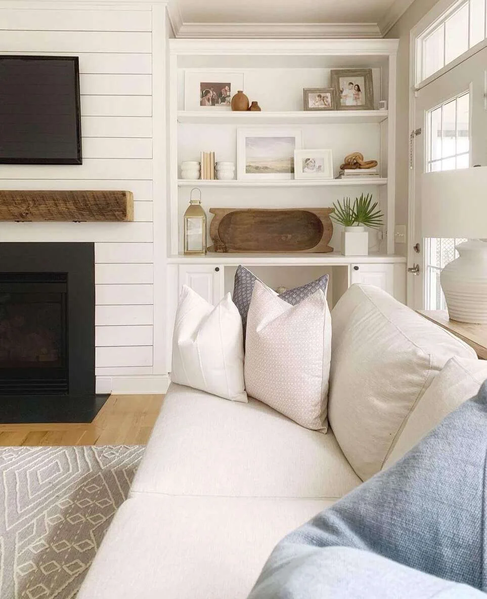 Carved Dough Bowl Adds Rustic Charm to Shelving Display