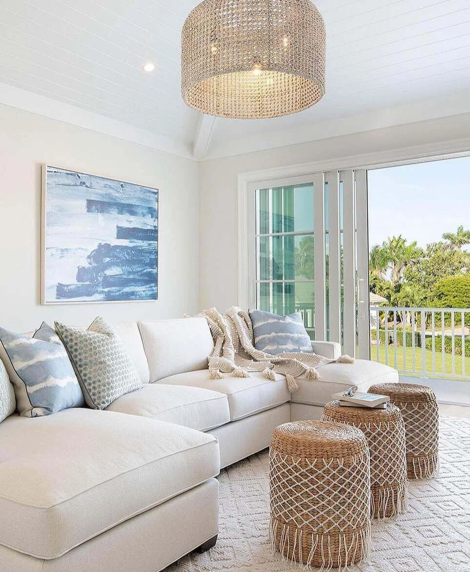 Incorporate Coastal Texture With Woven Stools