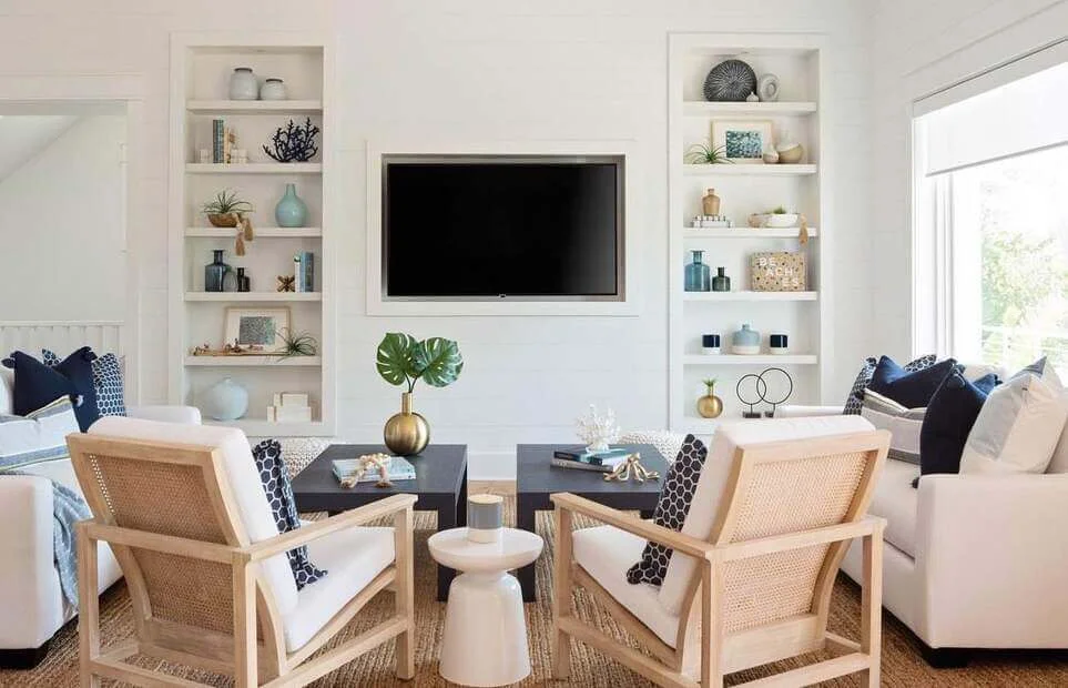 Flank Your TV With Built-in Shelving