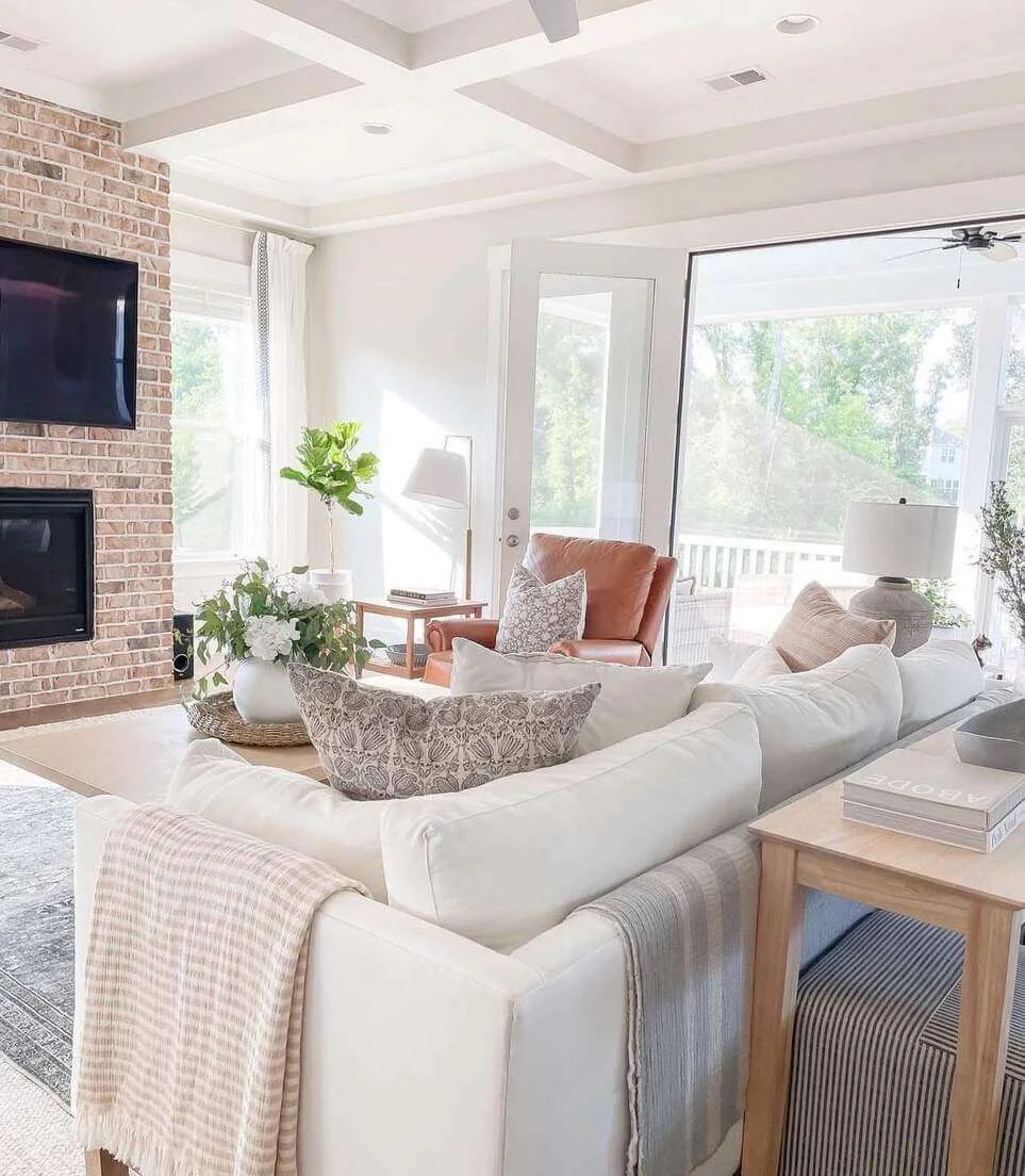 Incorporate Natural Texture With a Brick Fireplace