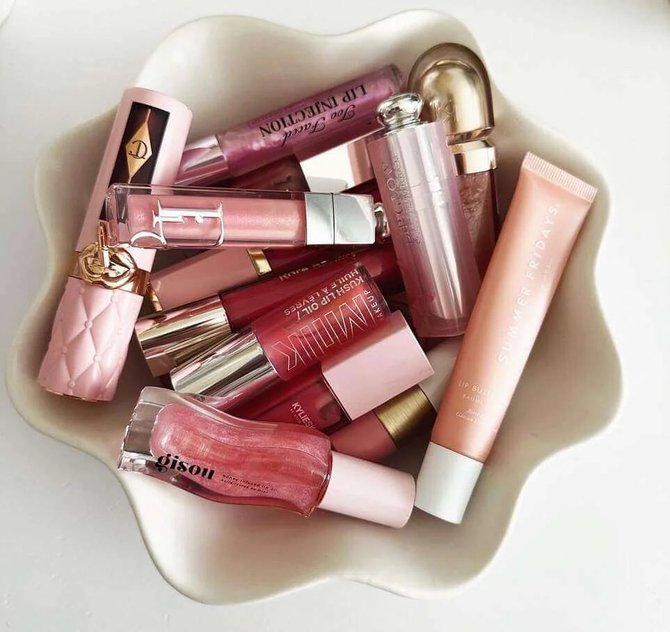 Corral Rolling Lip Glosses in a Scalloped Dish