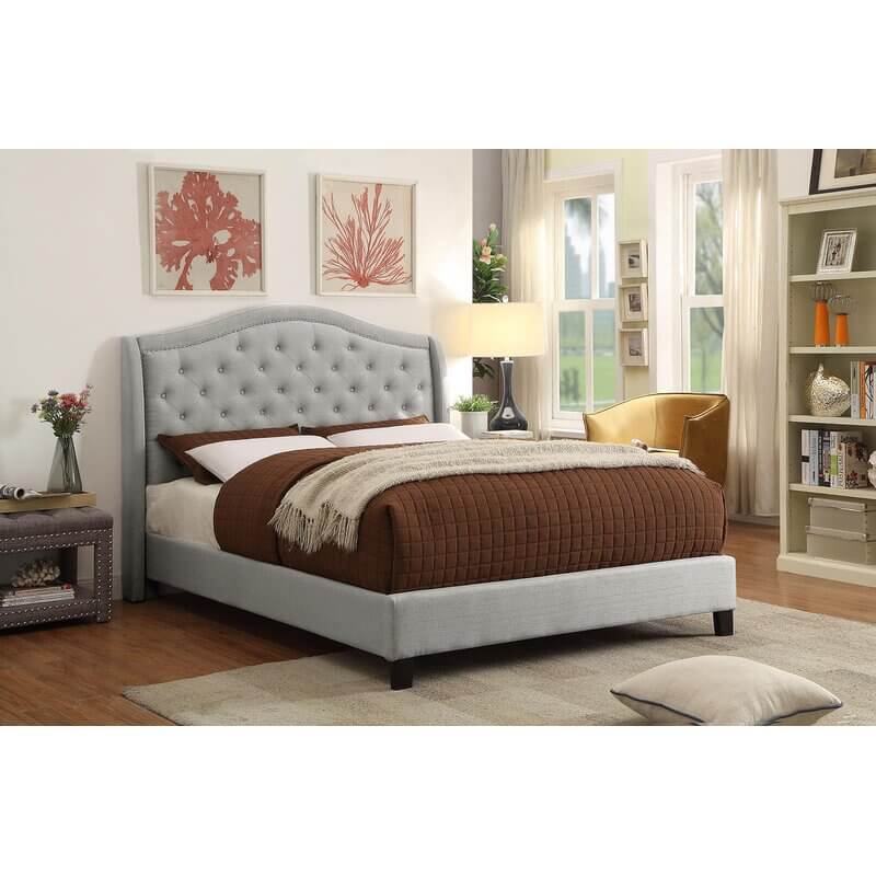 Design a Serene Focal Point with a Soft Grey Tufted Headboard