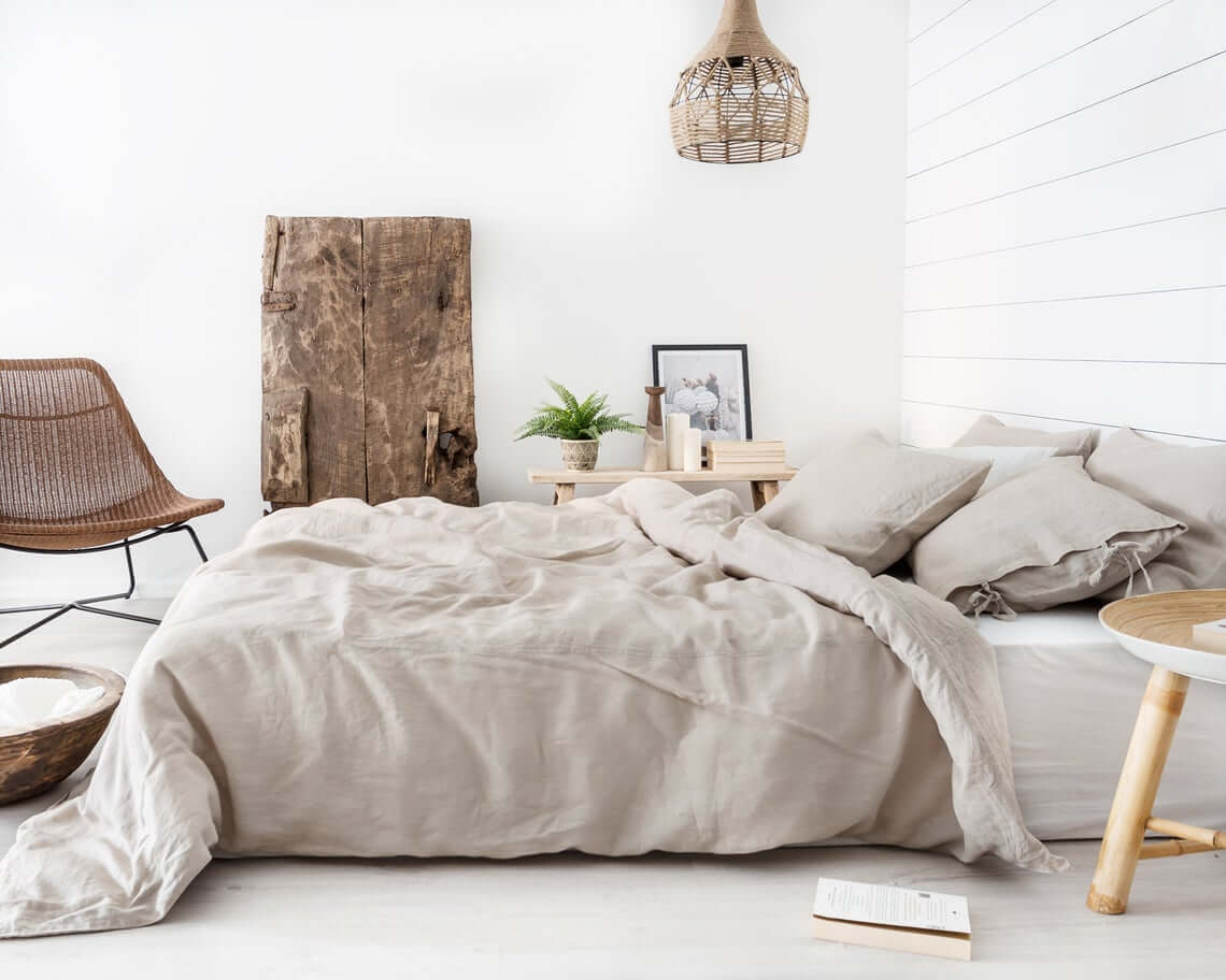 Opt for Natural Sand Hue Linen Bedding