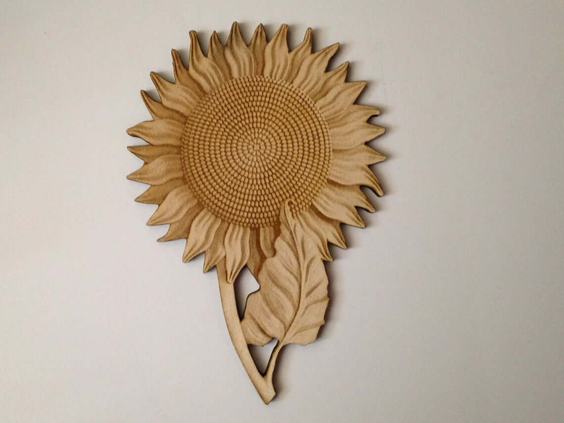 Natural Wood Sunflower Wall Art Adds Rustic Charm