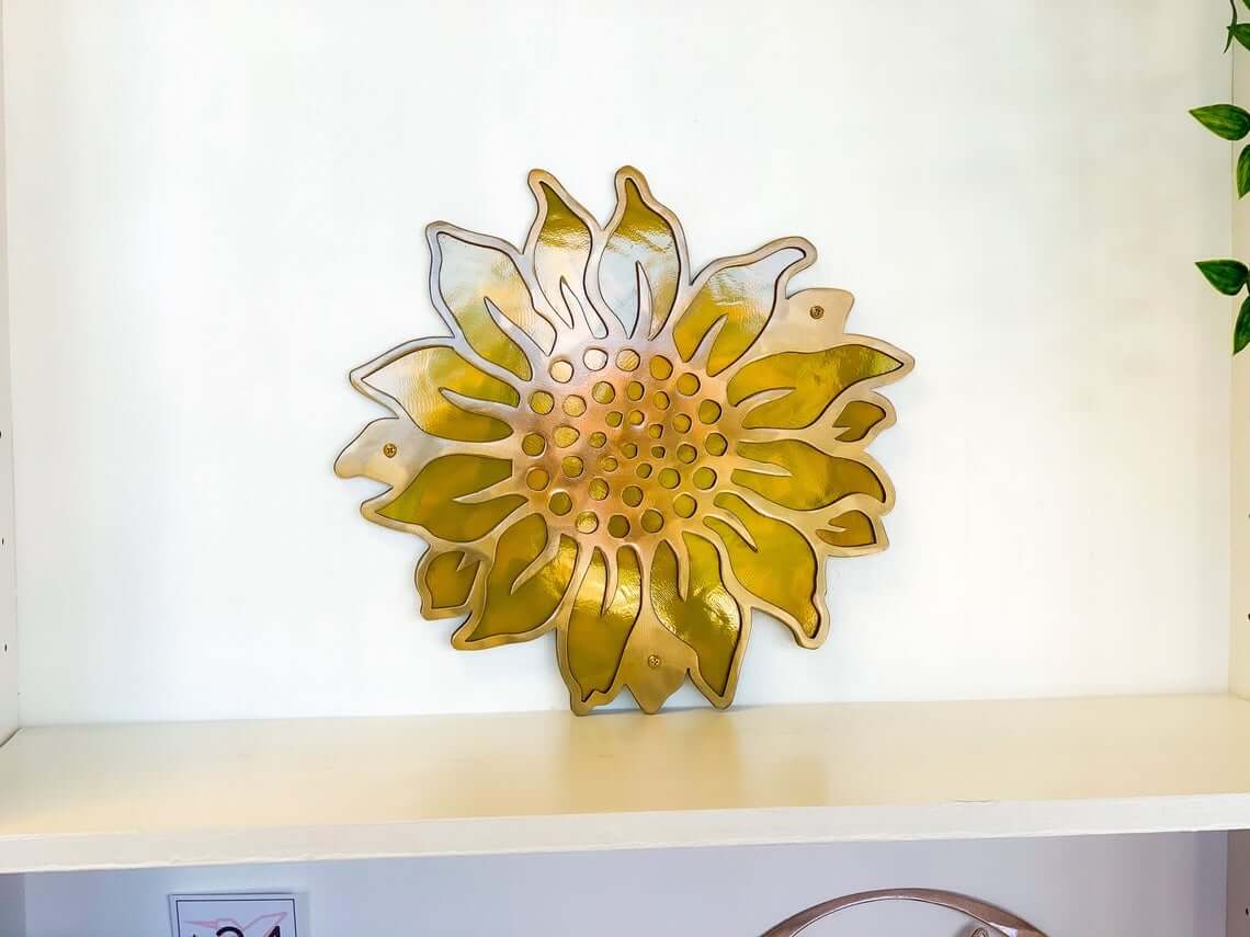 Metallic Sunflower Wall Art for a Polished Accent