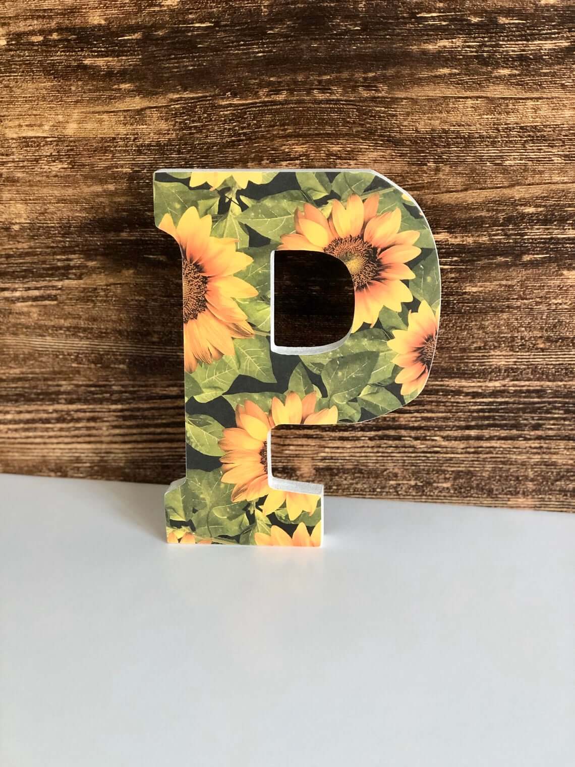 Personalize Your Shelf With a Sunflower Letter