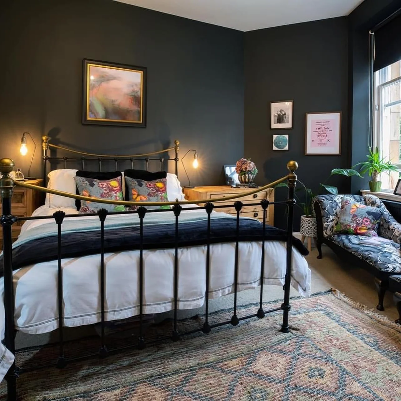 Anchor the Room with a Classic Black Metal Bed Frame