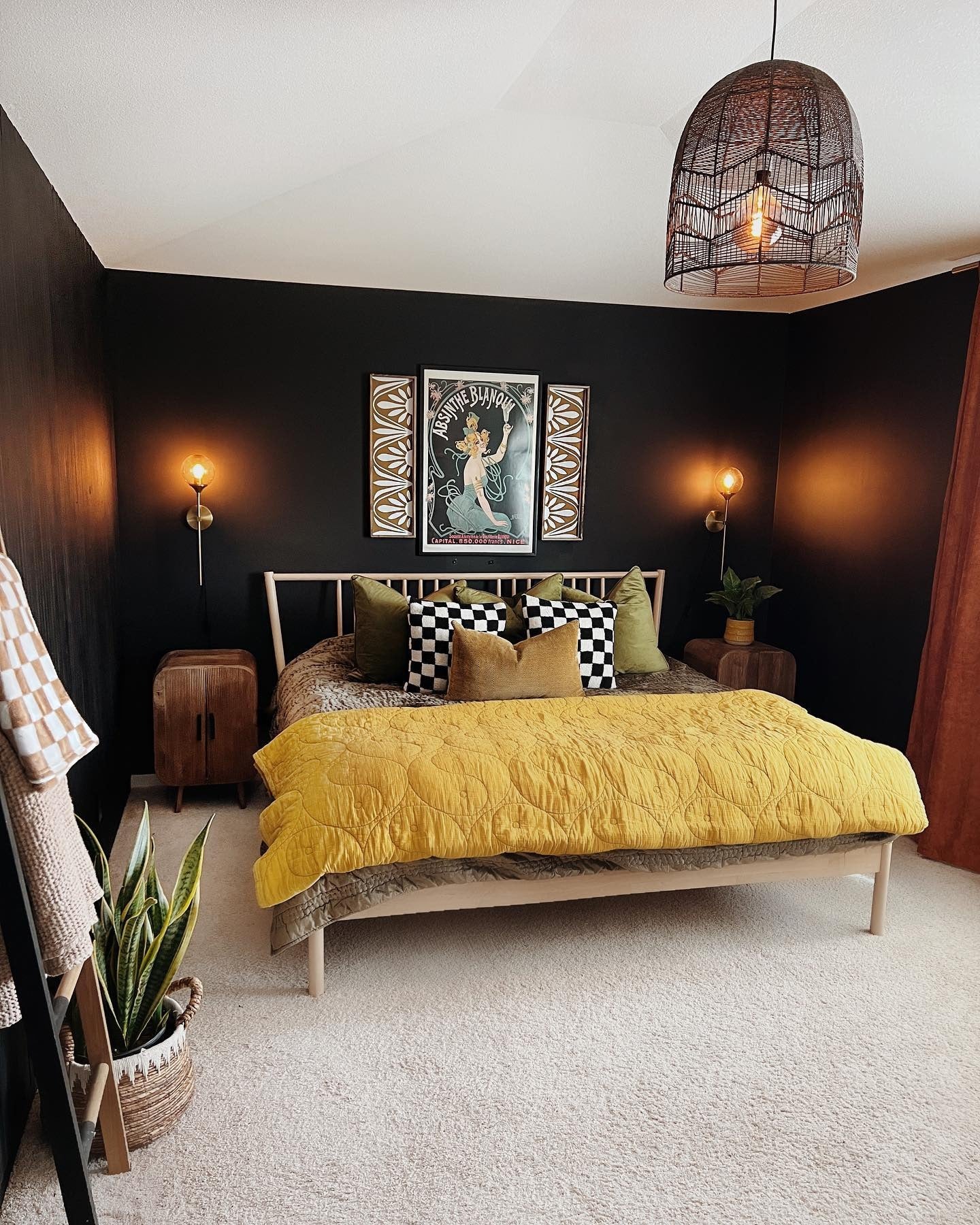 Warm Wall Sconces Illuminate Your Black Walls