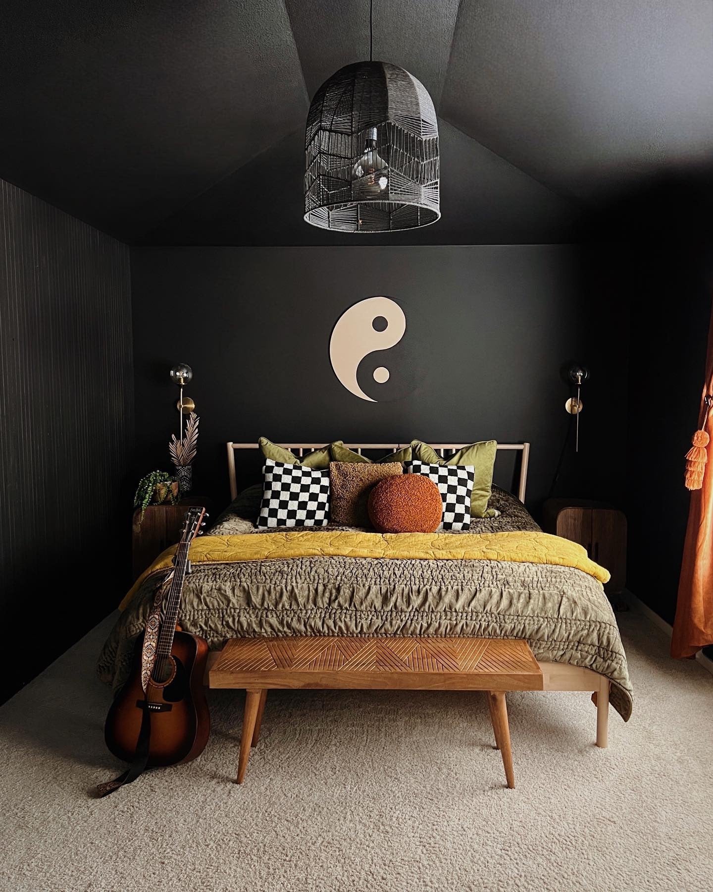 Oversized Yin Yang Art Creates a Serene Focal Point