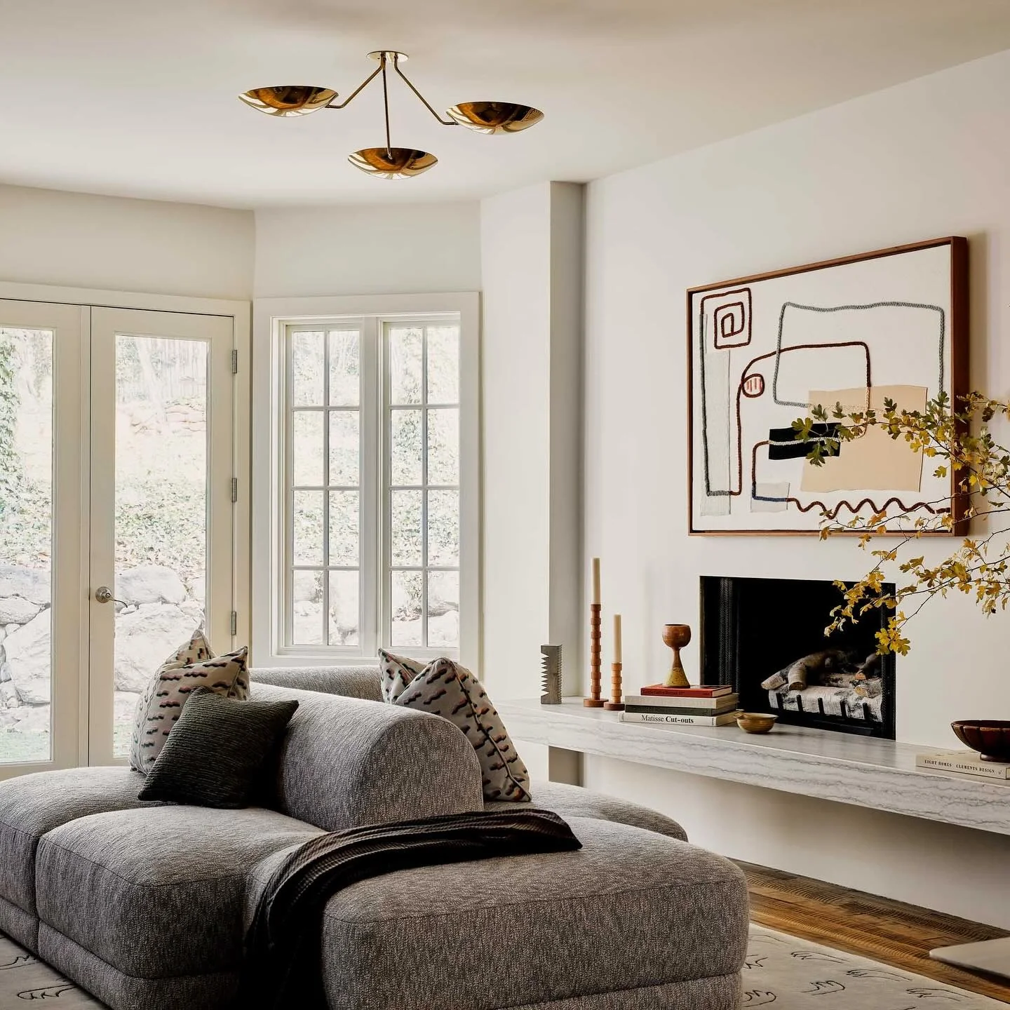 Marble Mantle Shelf for Displaying Art and Books