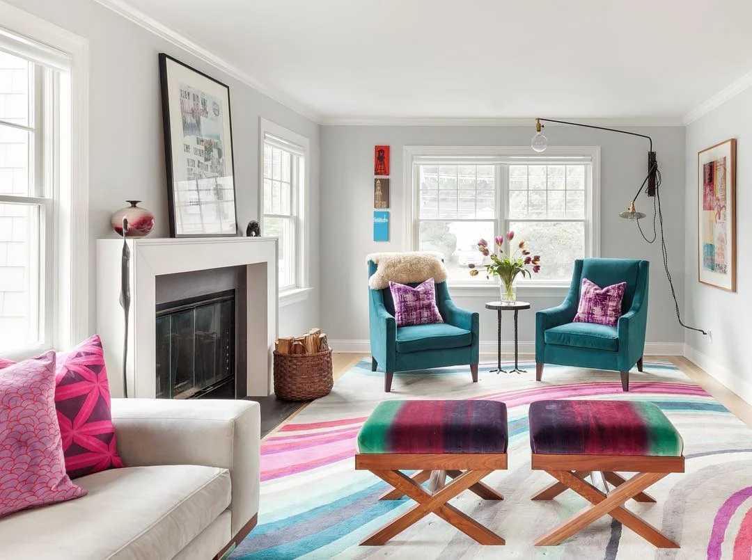 Ombre Velvet Ottomans Add A Moody Color Splash