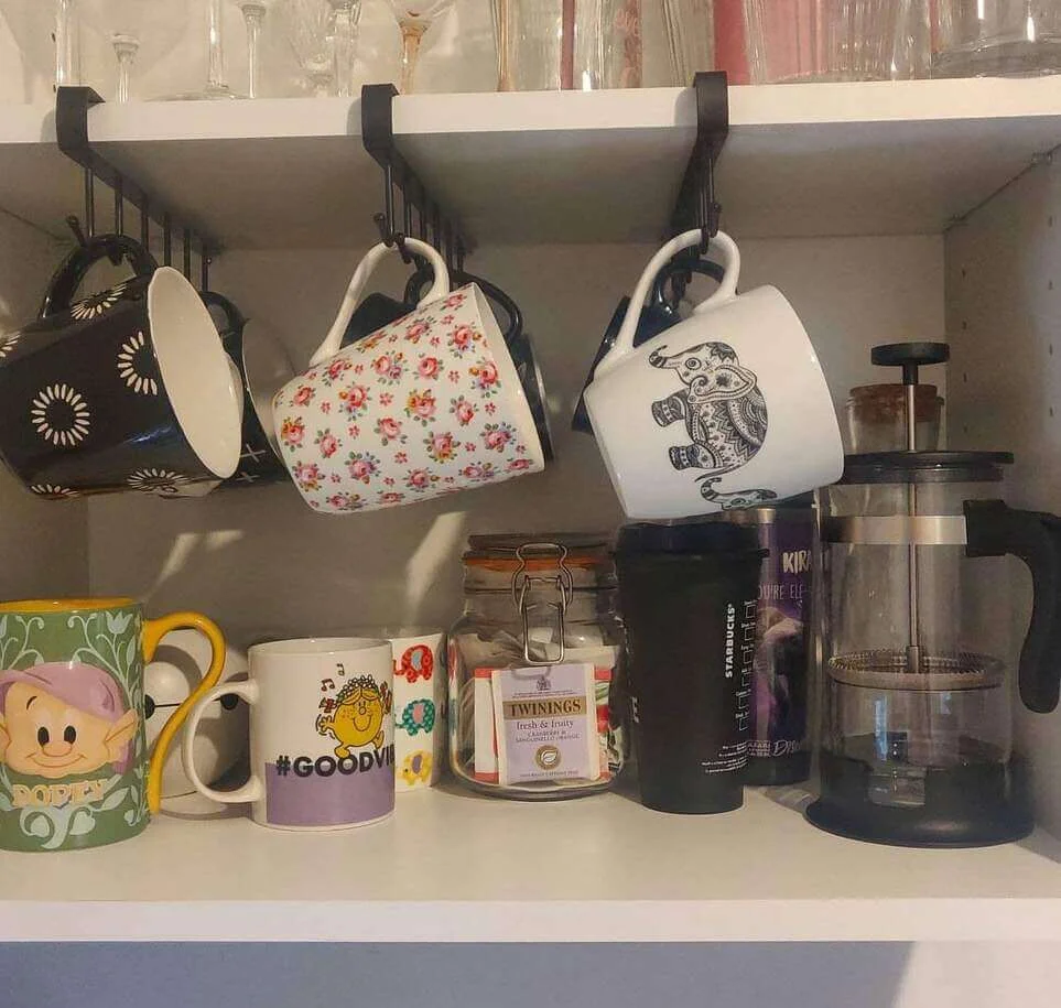 Free Up Cabinet Space with Under-Shelf Hooks