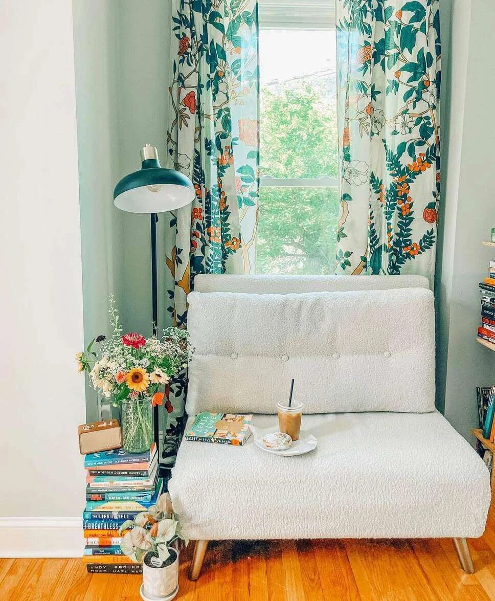 Stacked Books Create a Side Table