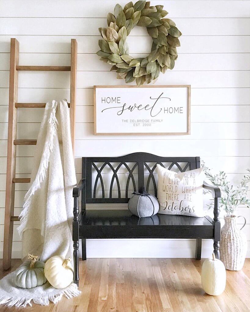 Drape a Cozy Blanket Over a Rustic Wooden Ladder