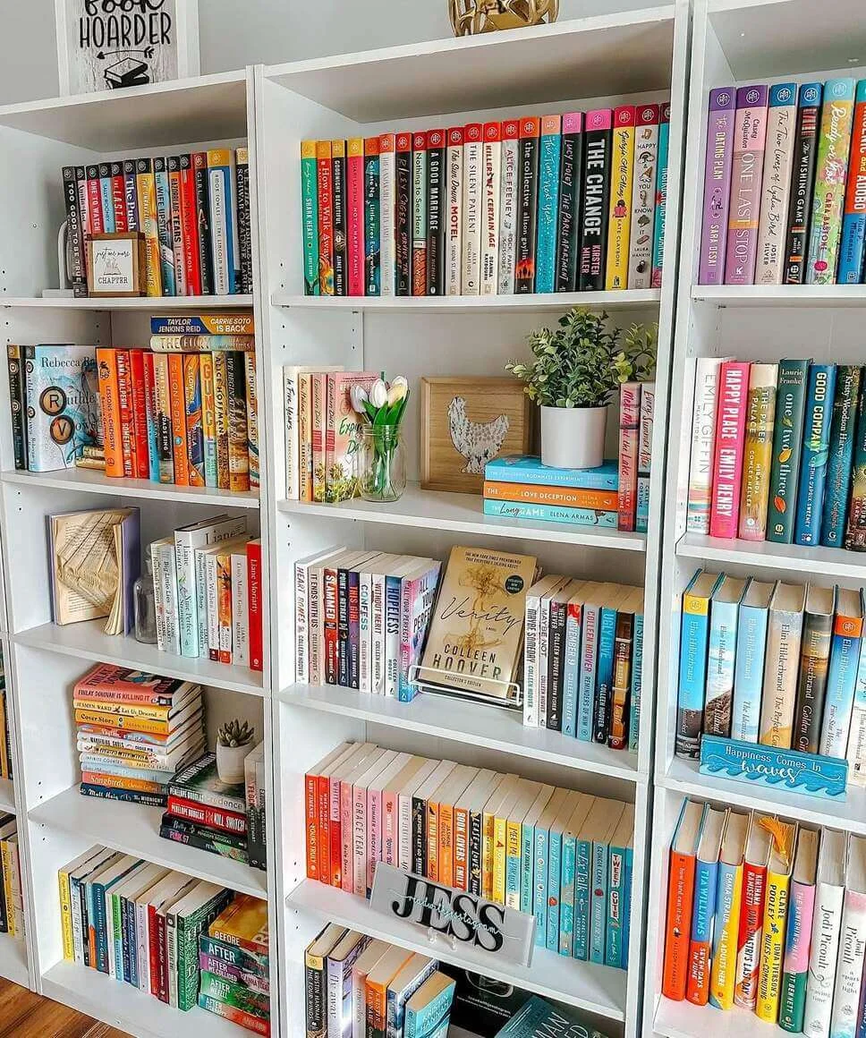 Wooden chicken artwork adds rustic charm to shelf vignettes
