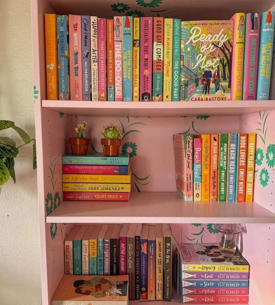 Two Small Cactus Planters Add Whimsy to Stacked Books