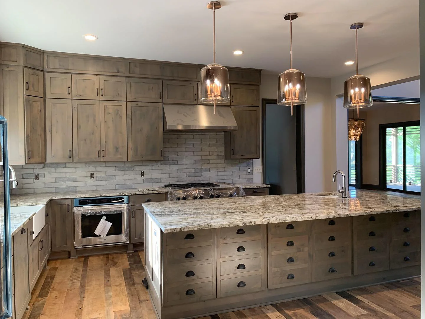 Glass Bell Pendants Add Warm Light