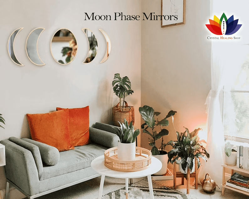 Crescent Moon Mirrors Reflect Light and Add Celestial Interest