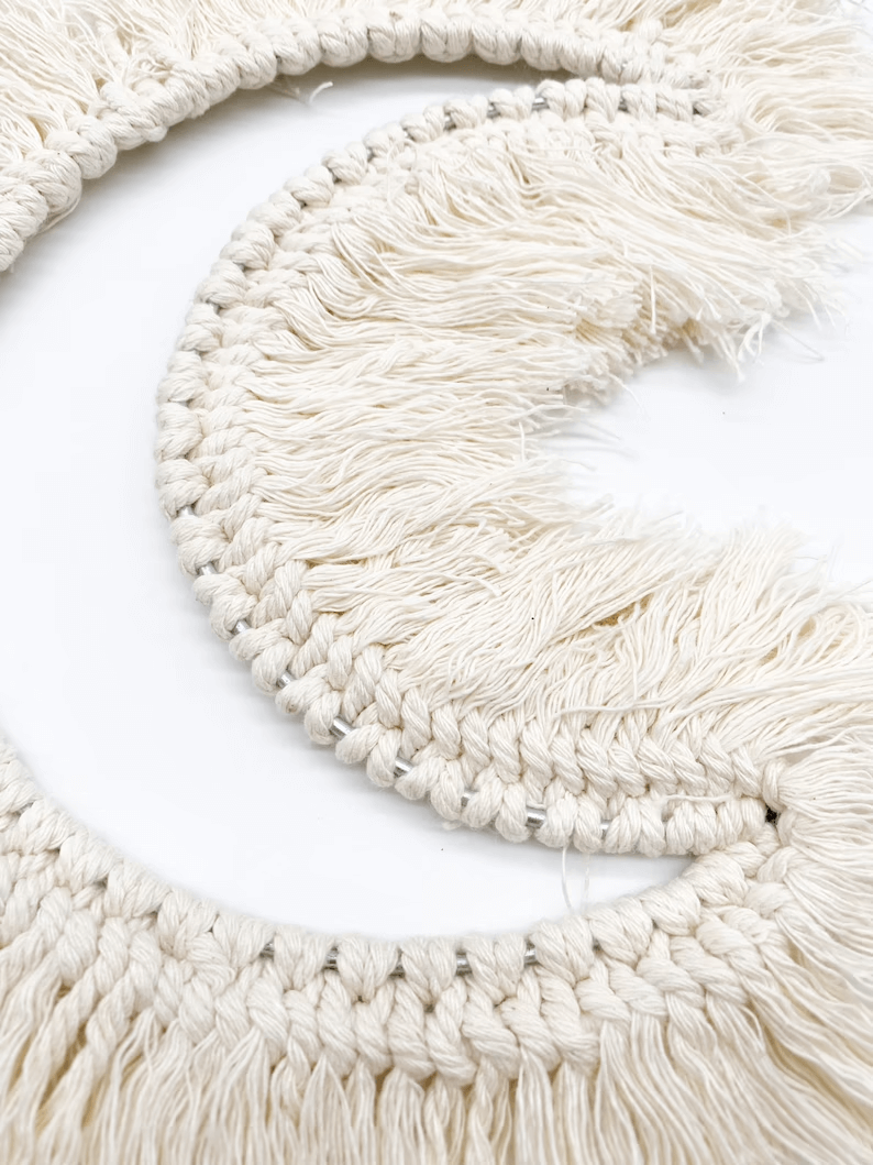 Introduce Boho Texture with a Macrame Moon Wall Hanging