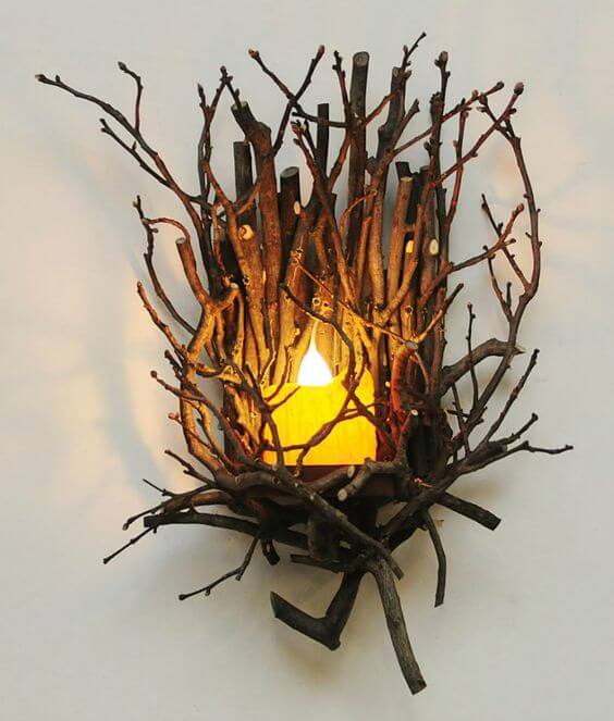 Twisted Branch Sconce Creates a Rustic Woodland Light Fixture
