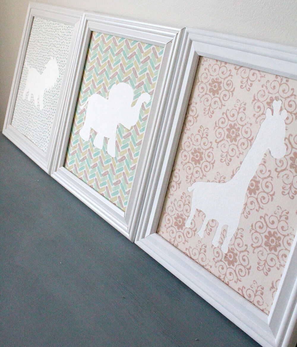 Frame Animal Silhouettes on Patterned Backgrounds