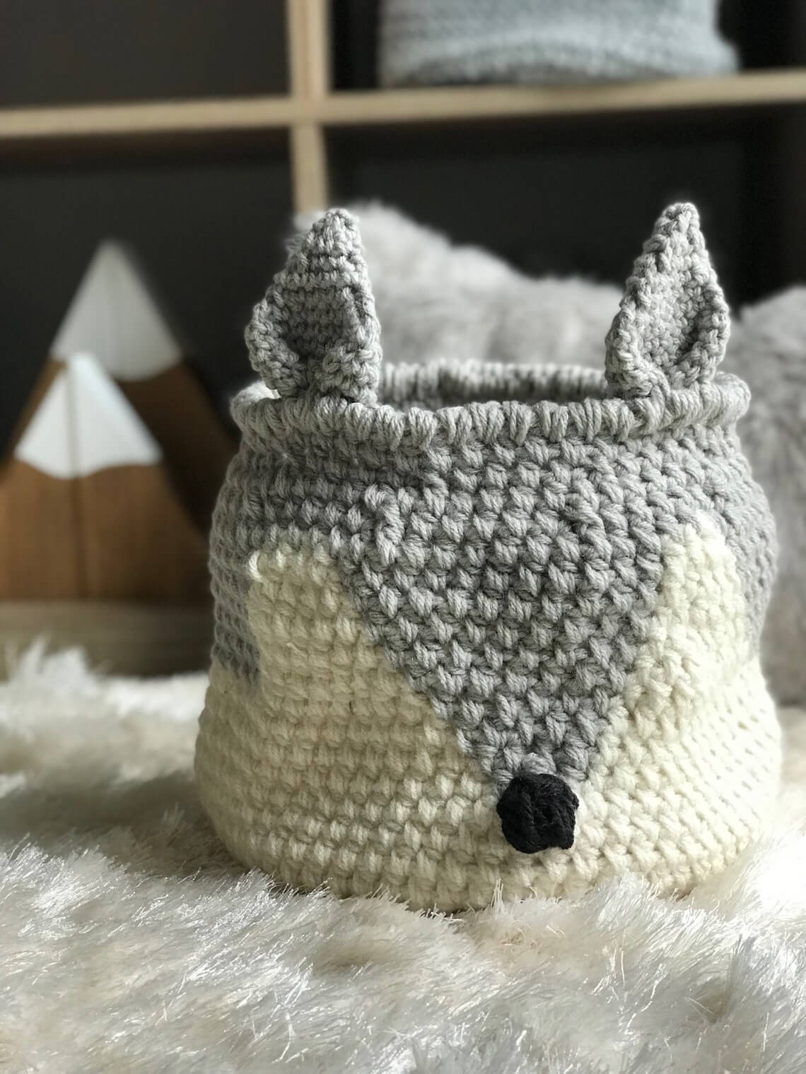Crocheted Fox Basket Adds Playful Woodland Storage