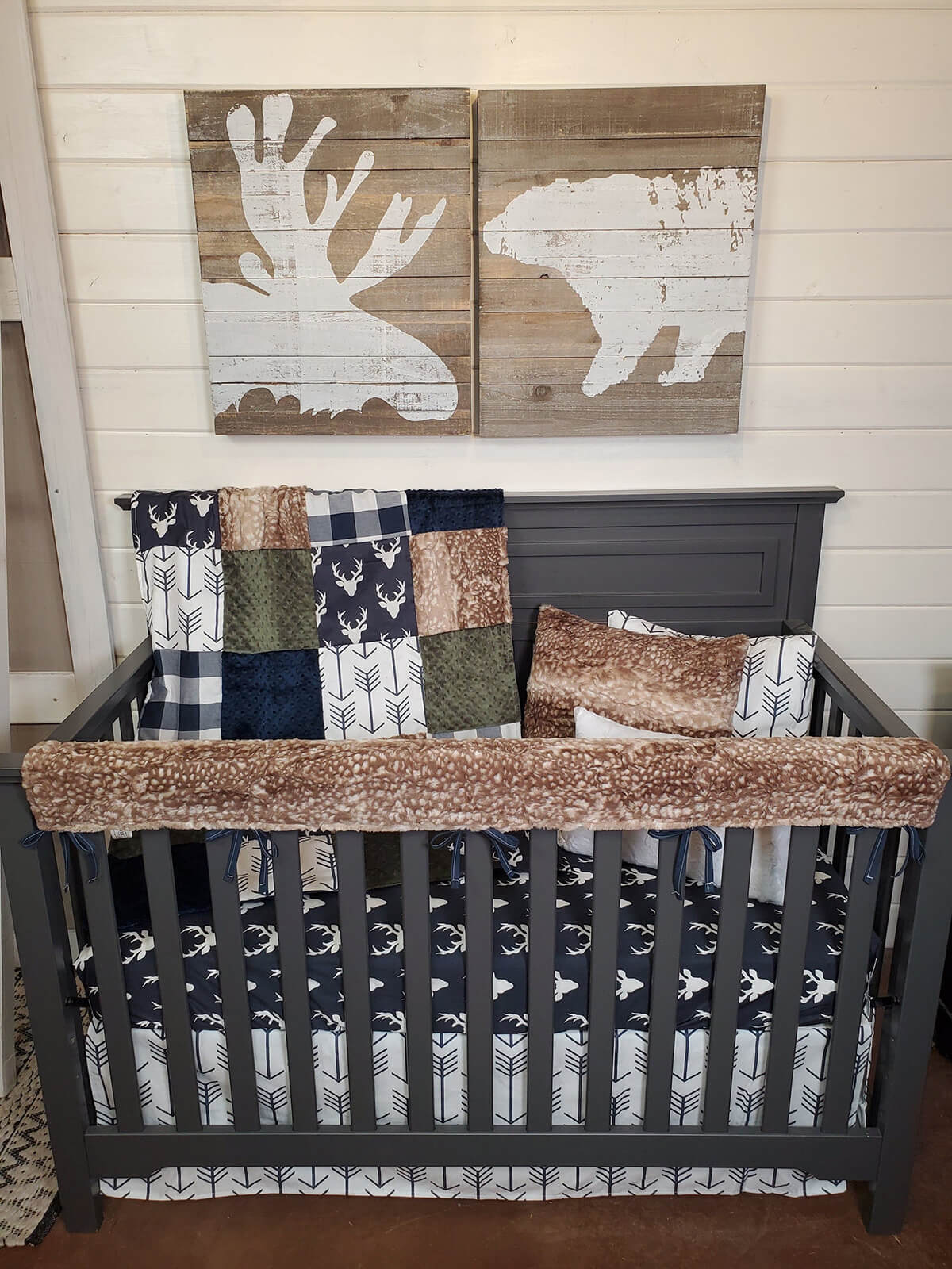 Rustic Wood Art Features Woodland Animal Silhouettes
