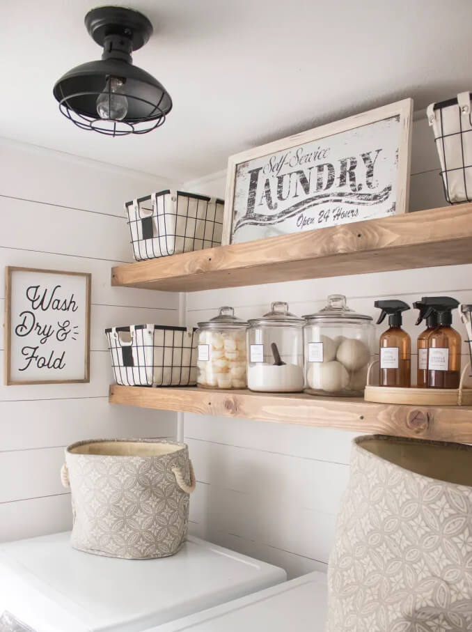 Glass Jars With Scoops for Laundry Room Staples