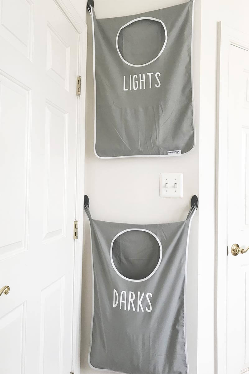 Sort Laundry with Hanging Fabric Hampers Featuring Clear Windows