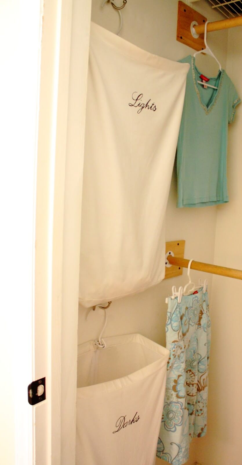 Keep Lights and Darks Separate in White Fabric Hampers