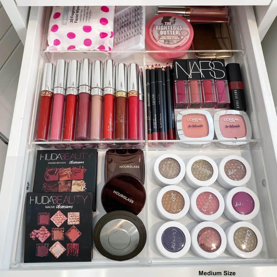 Acrylic Dividers Create Neat Rows for Lipsticks and Palettes