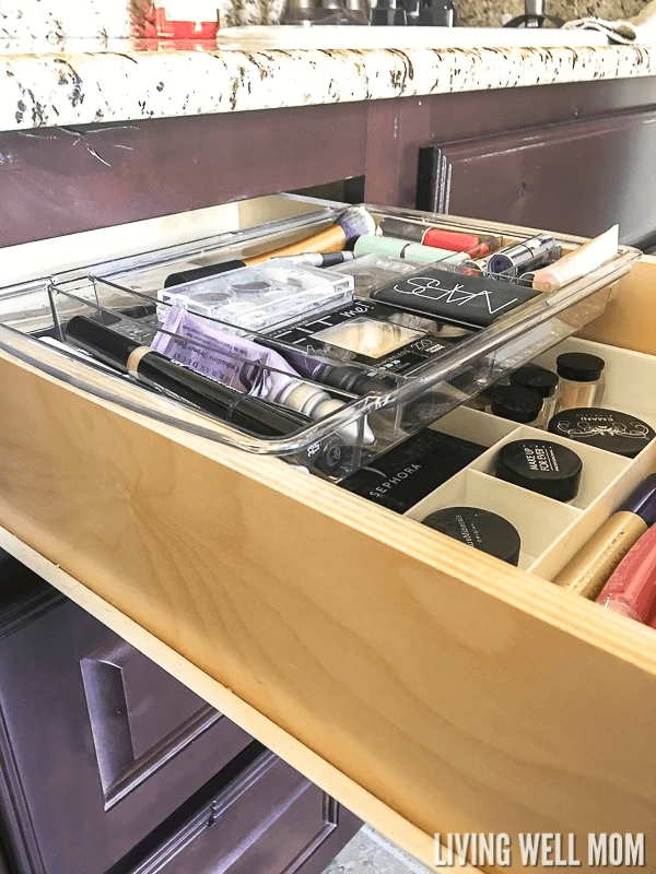 Clear Drawer Inserts Create Compartments for Small Makeup Items