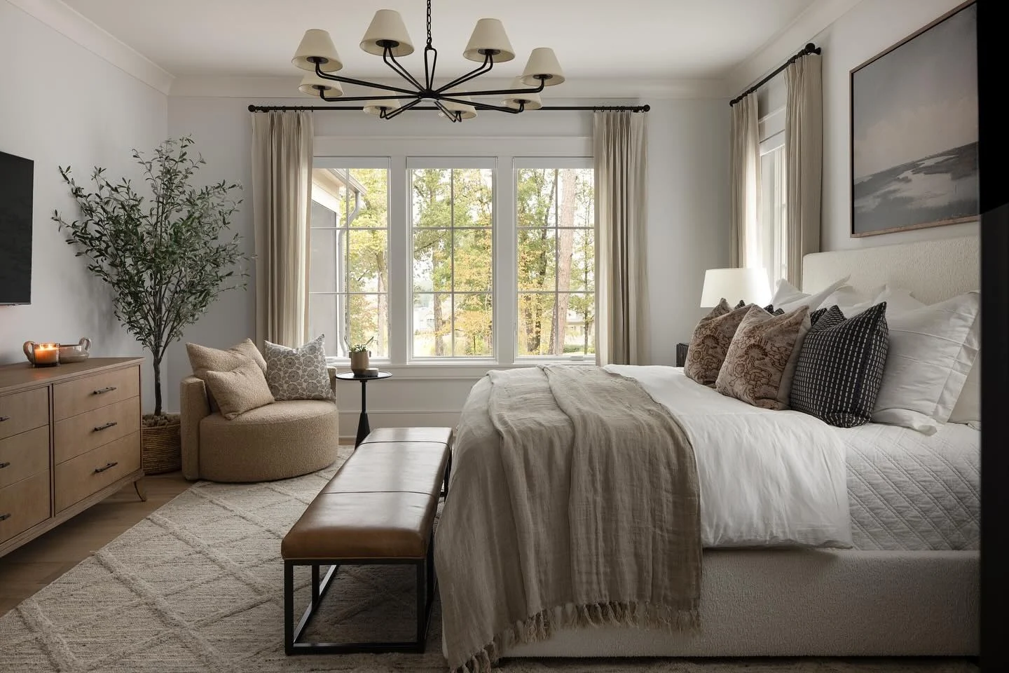 Ground the Space with a Leather Bench