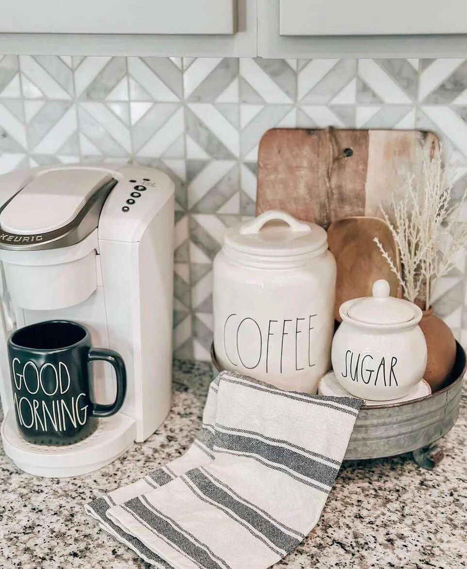 Ground Your Coffee Bar with a Galvanized Metal Bin