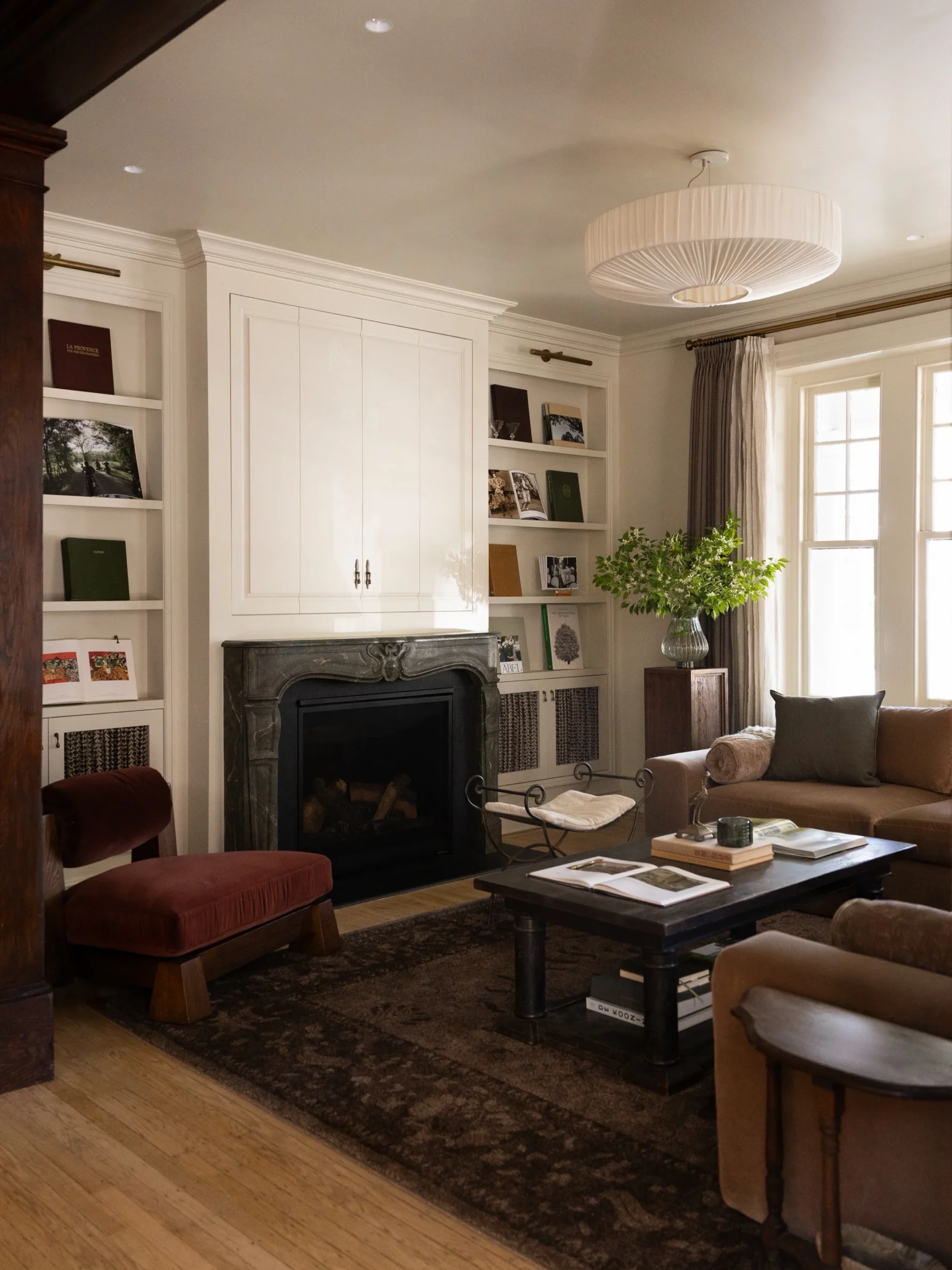 Symmetrical Shelving Frames Your Fireplace