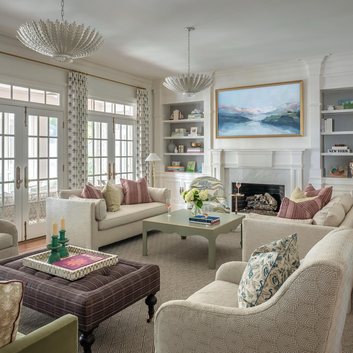 Anchor Your Fireplace with a Large Landscape Painting