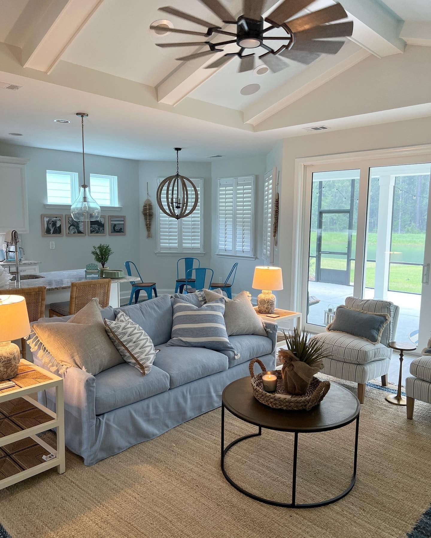 Casual Slipcovered Sofa with Tassel-Trimmed Pillows