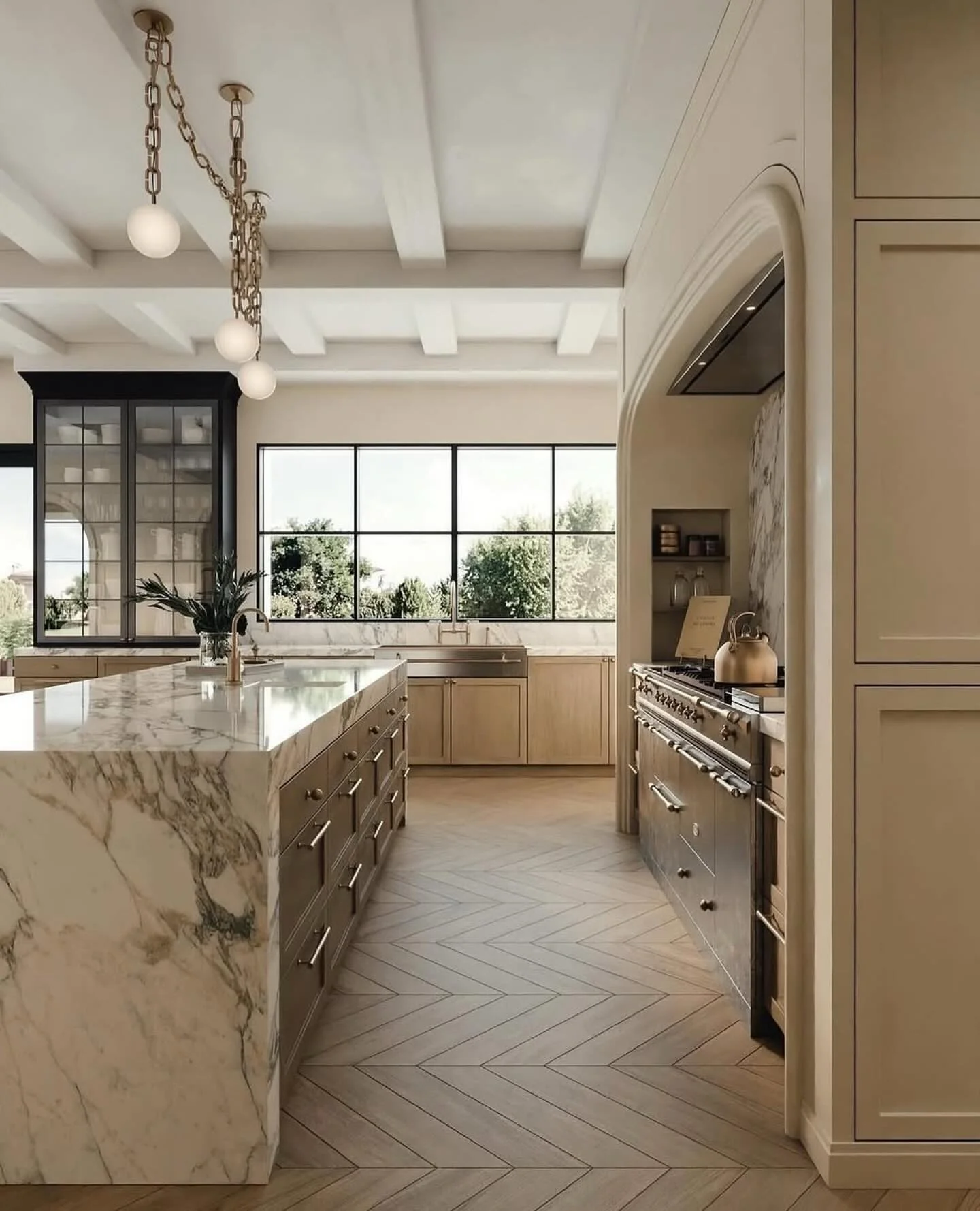 Marble Waterfall Island Adds Dramatic Luxury to Your Kitchen