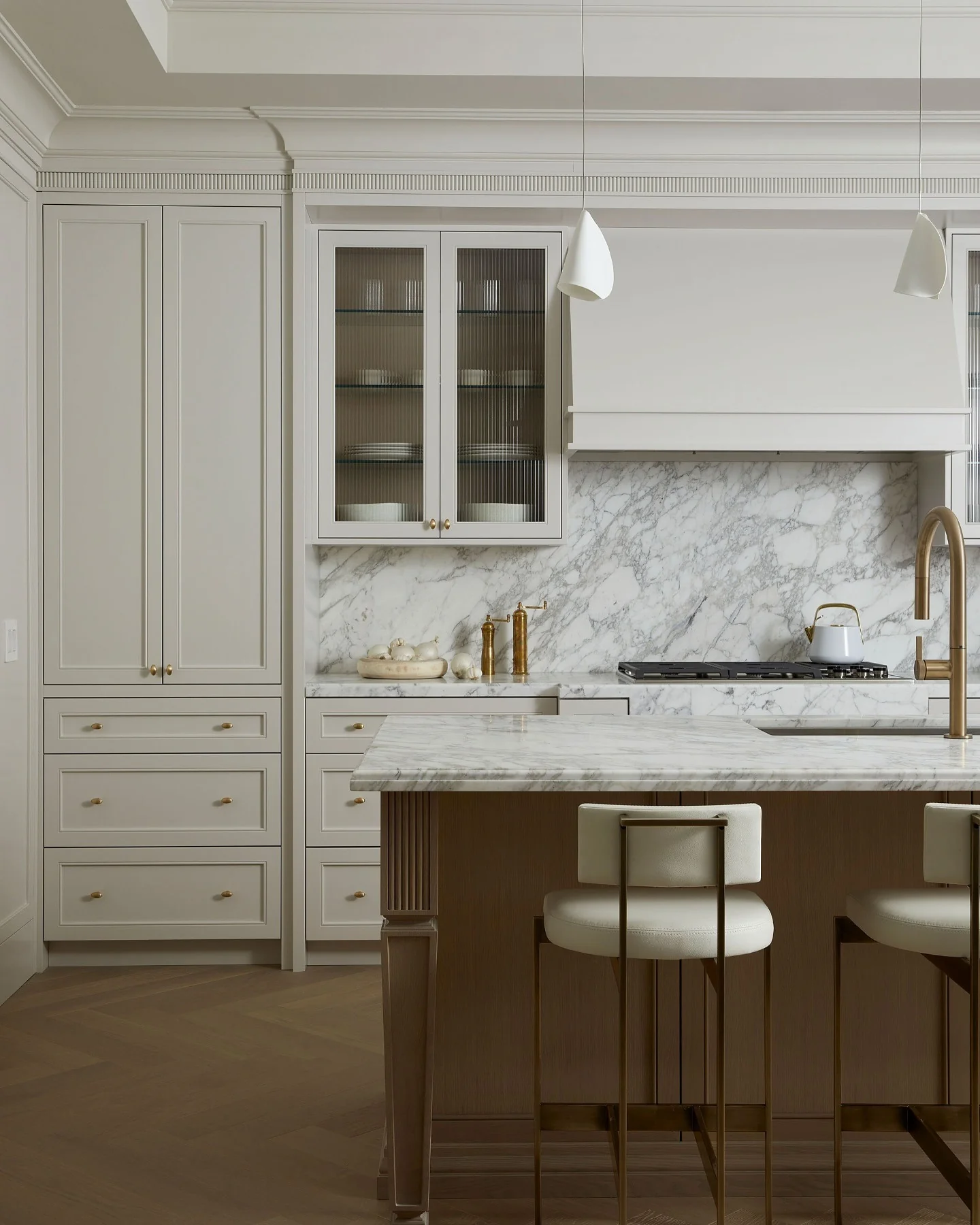 Ribbed Glass Cabinet Doors Add a Textured Layer to Storage