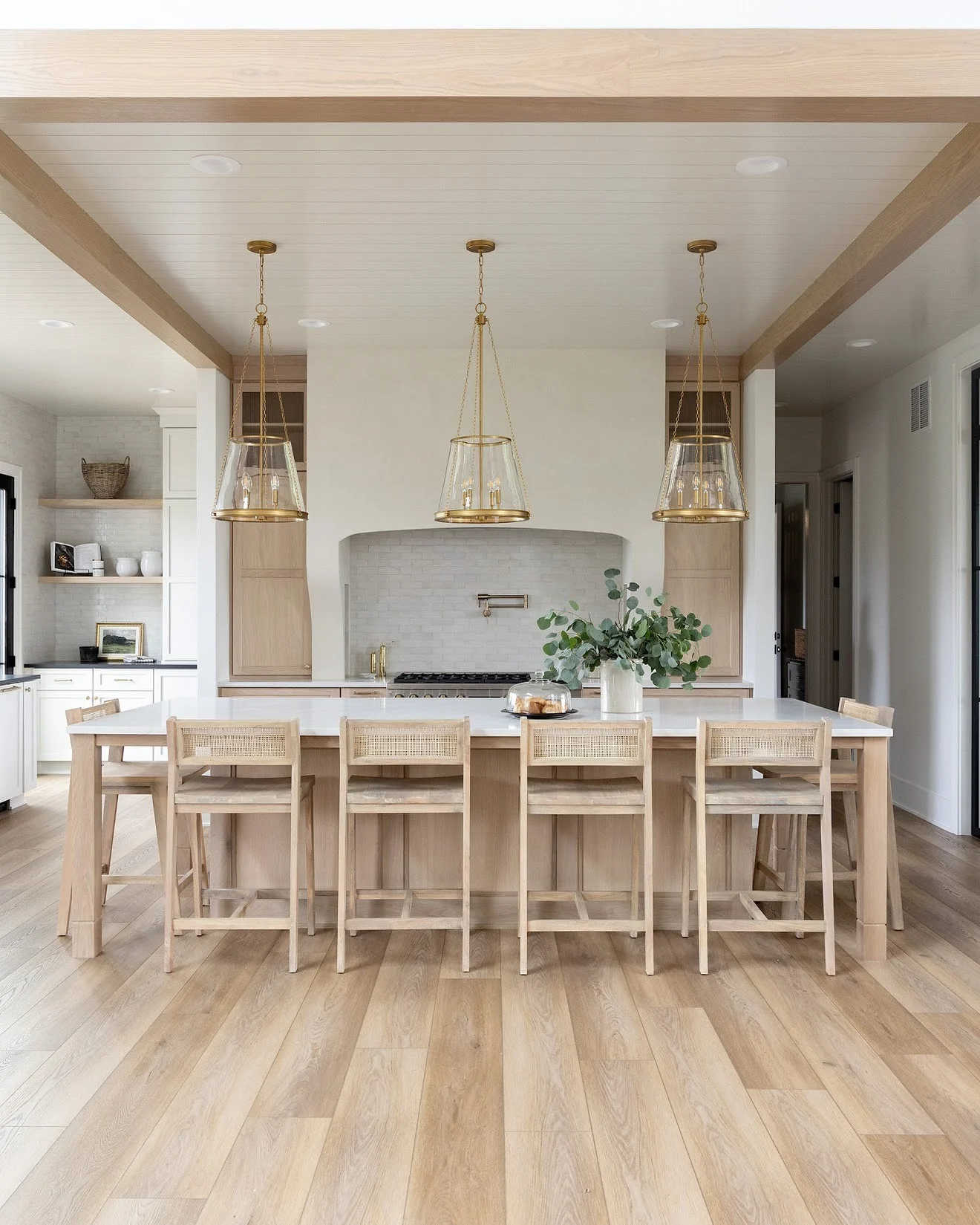 Cane-Back Bar Stools Add Natural Texture to Your Island
