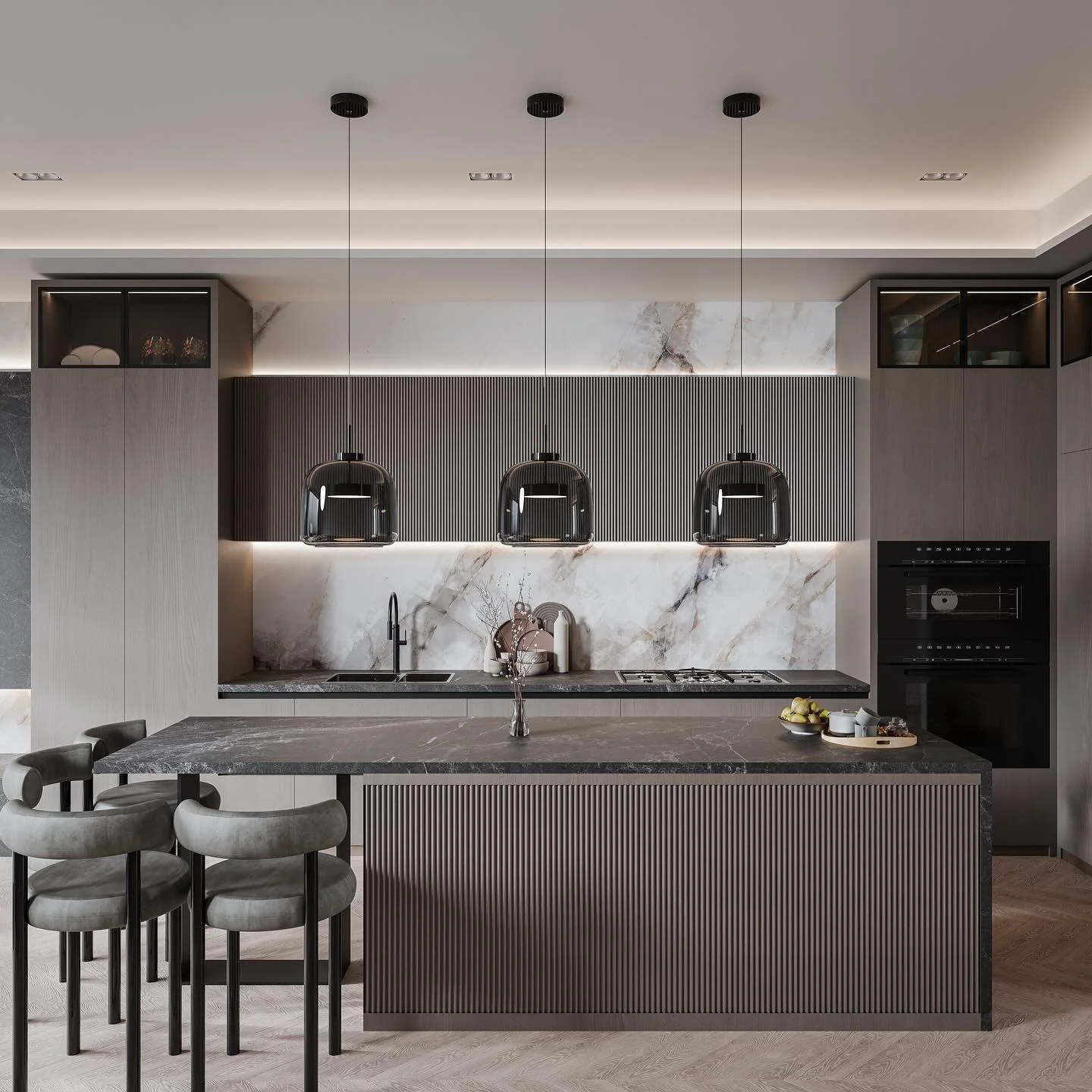 Vertical Slats Add Subtle Dimension to Your Island