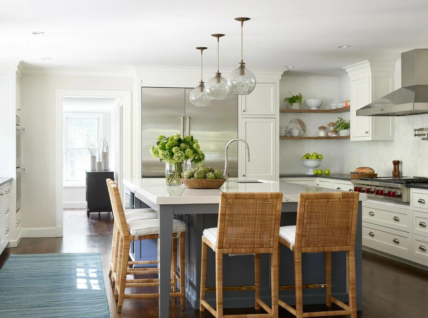 Glass Globe Pendant Lights Add Airy Elegance Above Island
