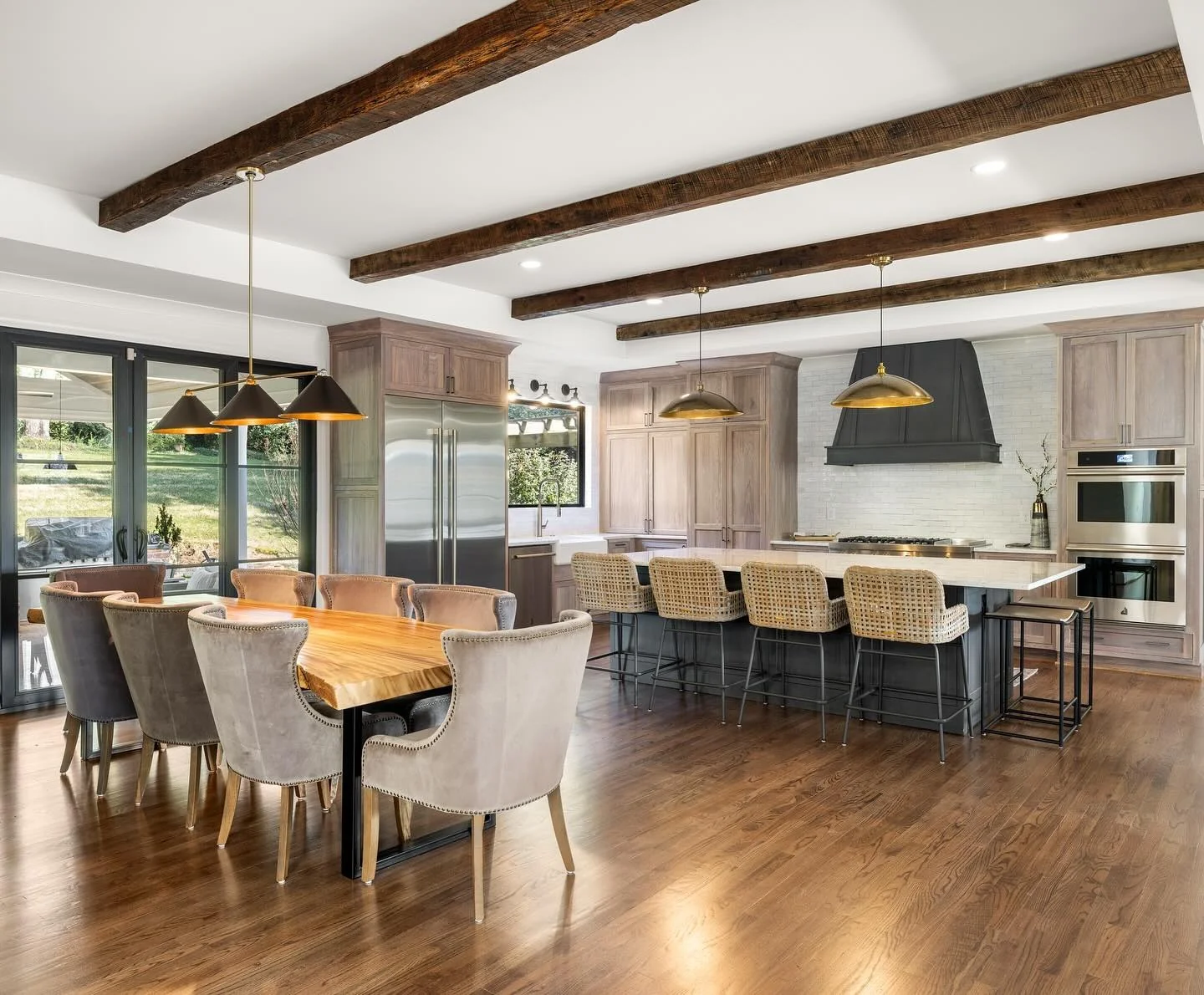 Exposed Wooden Beams Add Rustic Charm Overhead
