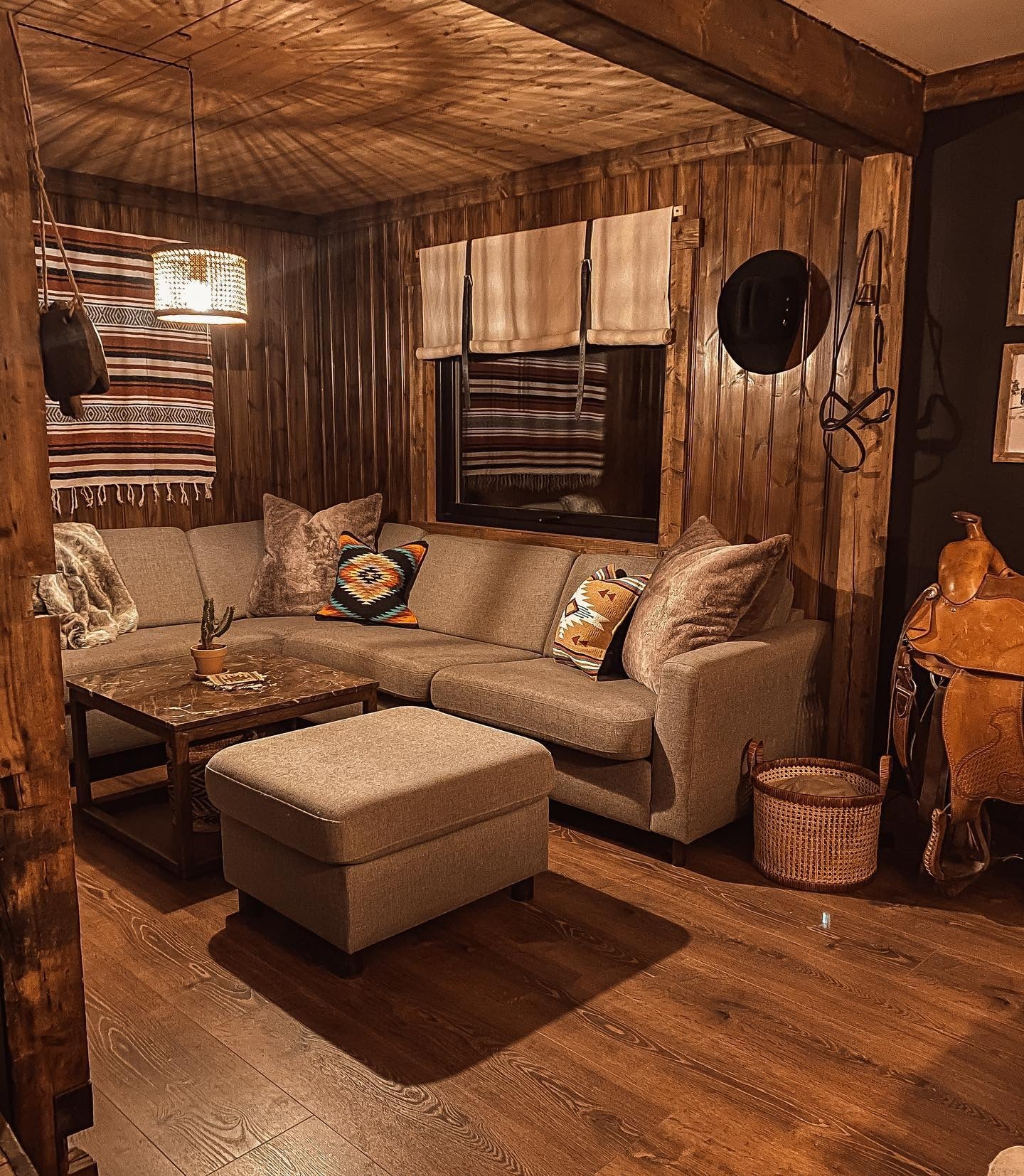 Layered Textiles Add Rugged Pattern to Walls