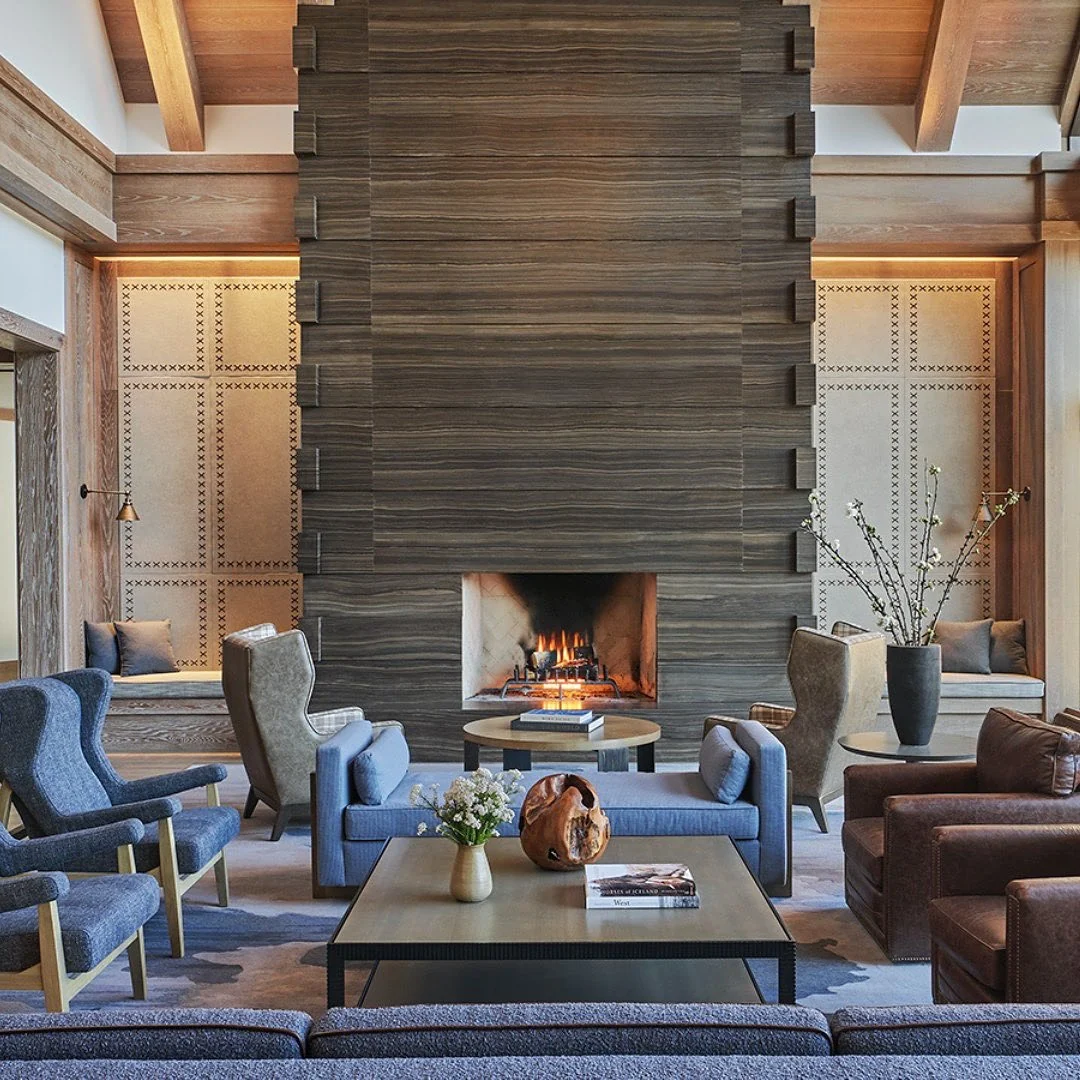 Wood Paneling Creates a Dramatic Fireplace Focal Point