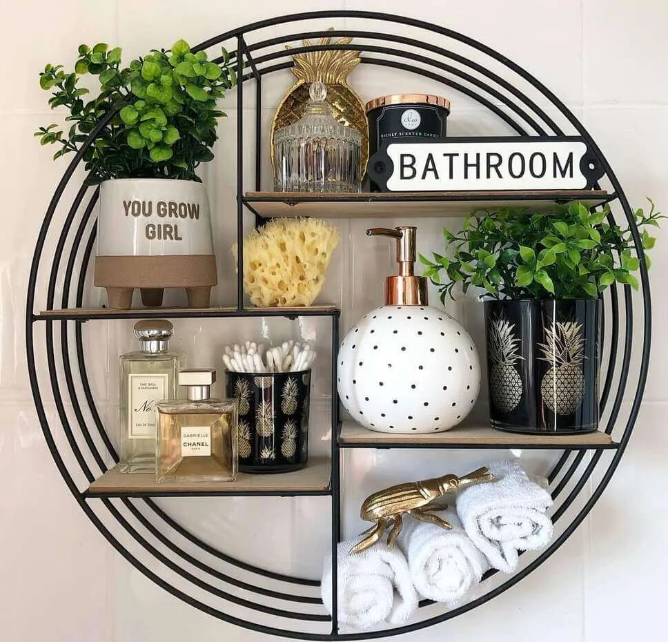 Incorporate Playful Sophistication with a Round Metal Shelf